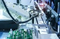 Robotic arm catch for electronic assembly line. The robot for smart technology manufacturing Royalty Free Stock Photo