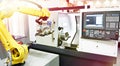 Robotic arm and cnc lathe