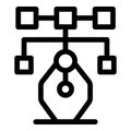 Robotic arm connecting data blocks representing machine learning process
