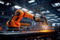 Robotic arm in factory future technology and industrial. Generative AI