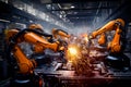 Robotic arm in factory future technology and industrial. Generative AI