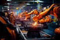 Robotic arm in factory future technology and industrial. Generative AI