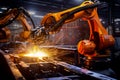 Robotic arm in factory future technology and industrial. Generative AI