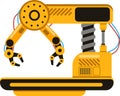 Robotic arm handling machine operating in a factory setting represents modern industrial automation and advanced