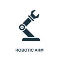 Robotic Arm icon. Monochrome simple element from manufacturing collection. Creative Robotic Arm icon for web design