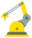 Robotic arm icon. Yellow industrial mechanical machine