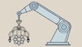 Robotic Arm Lifting Components, Smart Factory Automation, vector design Generative AI Royalty Free Stock Photo