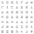 Robotic arm line icons set Royalty Free Stock Photo