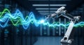 Robotic arm technology driving automation in manufacturing industry engineering with innovation future ai and data integration Royalty Free Stock Photo