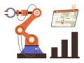 Robotic Arm with Map Navigation and Data Analysis Concept Royalty Free Stock Photo