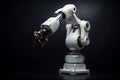 Robotic arm, mechanical hand, industrial robot manipulator concept. AI generated