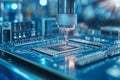 Precision engineering in electronics assembly at a manufacturing facility. Generative AI
