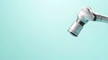 Robotic Arm with Modern Design Against Soft Blue Background for Innovation Concepts