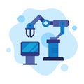 Robotic Arm, Modern Healthcare Technology Flat Style Vector Illustration on White Background