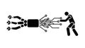 Robotic arm operating controls. Automated system management. vector design Generative AI Royalty Free Stock Photo