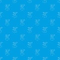 Robotic arm pattern vector seamless blue Royalty Free Stock Photo