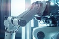 robotic arm performing precise medical procedure, with view of intricate internal visible