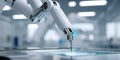 Robotic arm performing precise tasks in a modern laboratory setting during daytime Royalty Free Stock Photo