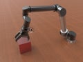 Robotic arm picking a cube