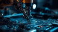 Robotic Arm Precision Assembly on a Modern Circuit Board Royalty Free Stock Photo