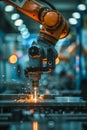 Robotic arm precision work in industrial automation Royalty Free Stock Photo