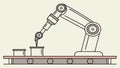 Robotic Arm on Production Line Vector: Industrial Automation, vector design Generative AI Royalty Free Stock Photo