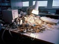 Robotic arm shreds paper for recycling Royalty Free Stock Photo