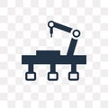 Robotic arm vector icon isolated on transparent background, Robotic arm transparency concept can be used web and mobile