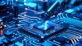 Robotic arm writing on chip a glimpse into advanced microelectronics and modern technology