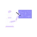 Robotic Arm Writing Formulas In Flat Vector Illustration Symbolizing Automation, Education, And AI Innovation, Isolated Royalty Free Stock Photo