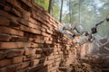 Robotic arms built a brick retaining wall