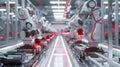 The Robotic Assembly Line.AI generated image Royalty Free Stock Photo