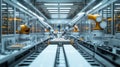 Robotic arms working in automated factory setting. ai generative Royalty Free Stock Photo