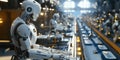 A Robotic Automated Factory Using Advanced Tech to Optimize Manufacturing Efficiency Royalty Free Stock Photo