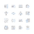 Robotic automation line icons collection. Efficiency, Productivity, Innovation, Accuracy, Optimization, Integration