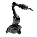 Robotic black arm for any work in a factory or production. Mechatronic equipment for complex tasks. 3d illustration.