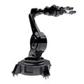 Robotic black arm for any work in a factory or production. Mechatronic equipment for complex tasks. 3d illustration.