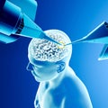 Robotic brain operation, neuron intervention, new technology, artificial intelligence. Link sensors