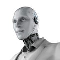 Robotic businessman isolated