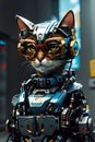 Robot cat animal design by AI model