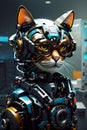 Robot cat animal design by AI model