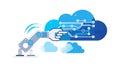 Robotic Cloud Automation: AI-Powered Control, vector design Generative AI Royalty Free Stock Photo