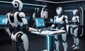 Robotic Colleagues in Futuristic Office AI Generated