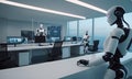 Robotic Colleagues in Futuristic Office AI Generated