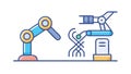 Robotic Construction and Building Automation Icon, Smart Factory, vector design Generative AI Royalty Free Stock Photo