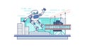 Robotic Construction Worker: Automated Building and Future Engineering, vector design Generative AI Royalty Free Stock Photo
