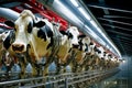 Robotic cow milking conveyor