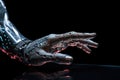 robotic cyber hand with artificial intelligence. generative ai Royalty Free Stock Photo