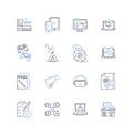 Robotic development line icons collection. Automation, Robotics, Artificial intelligence, Programming, Sensors Royalty Free Stock Photo