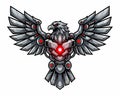 Robotic Eagle with Glowing Red Heart and Mechanical Wings Royalty Free Stock Photo